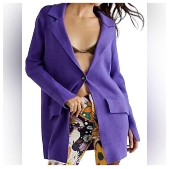 Free People Sarah Sweater Blazer Size Small - Picture 2 of 9